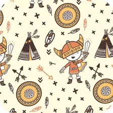 Papel De Parede Apache Cabana Viking Indio Infantil A404