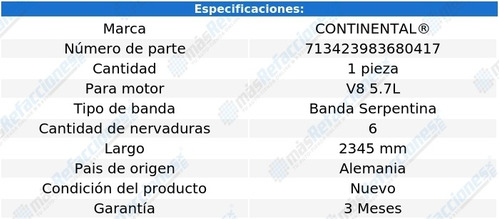 Banda Serpentina 2345 Mm Roadmaster V8 5.7l 92-93 Foto 8