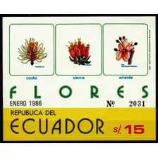 Flores - Ecuador 1986 - Hojita Block Mint