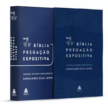 Bíblia Pregação Expositiva | Ra | Pu Luxo Azul Escuro, De Dias Lopes, Hernandes. Editora Hagnos Ltda, Capa Mole Em Português, 2021