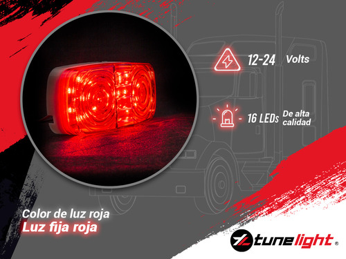 2 Plafones Lat Con 16 Leds Luz Roja Rectangulares Tunelight Foto 5