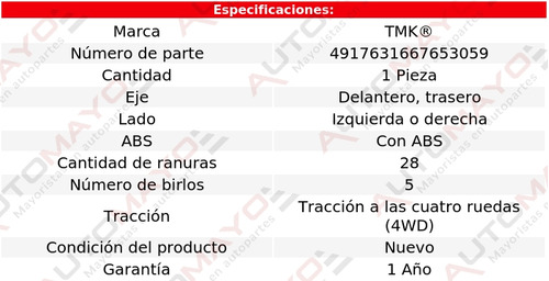 1 - Maza Del O Tras Izq/der Tmk Grand Vitara V6 3.2l 09-10 Foto 2