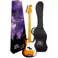 Contrabaixo Sx Precision Bass 4 Cordas Spb57 Sunburst Bag