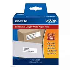 Rollo Etiquetas Dk-2210 Brother Continuo 29mm X 30.48mts