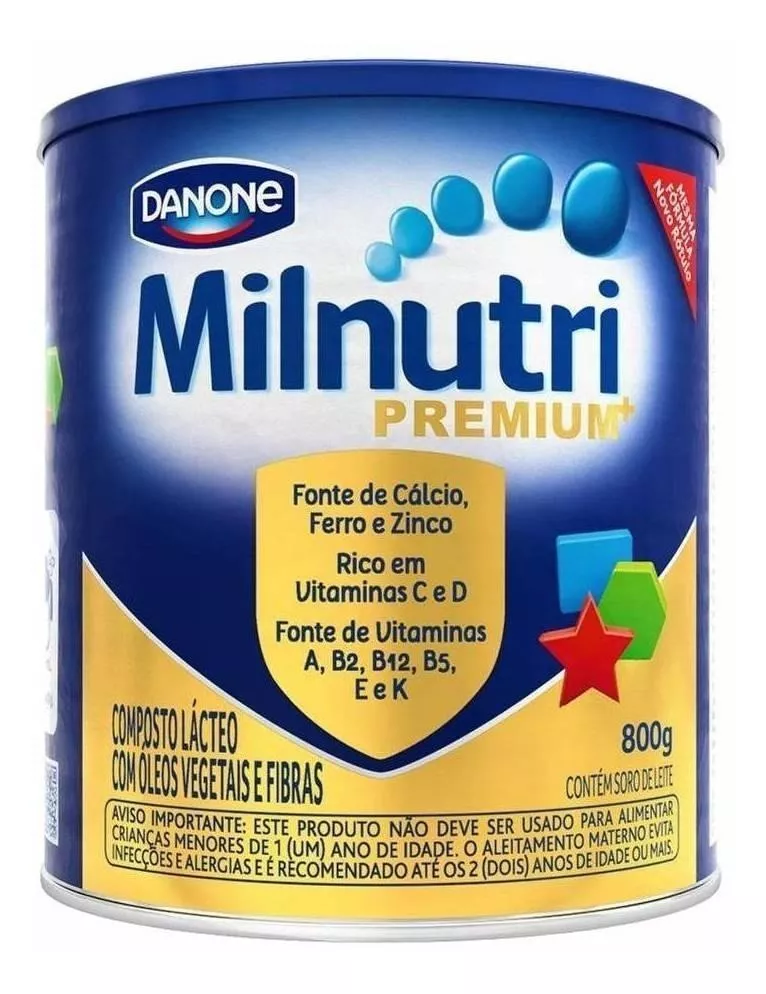 Fórmula Infantil Em Pó Sem Glúten Danone Milnutri Premium  Em Lata De 800g - 12 Meses 2 Anos