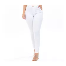 Calça Jeans Feminina Branca Modeladora Skinny Cós Alto