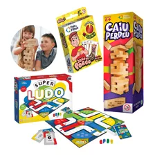 Kit Jogo Mesa Caiu Perdeu/jogo Do Porco/super Ludo Clássico