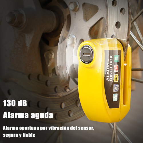 Bloqueo De Freno De Disco Con Alarma Moto Y Bici Impermeable Foto 5