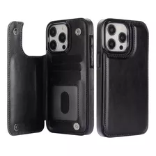 Elegante Funda Tipo Cuero Estuche Para iPhone Porta Tarjetas