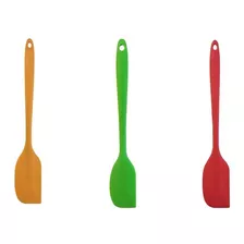 Kit Espátula Hiperfesta Silicone 27cm 3/pc Cor Vermelho/verde/laranja