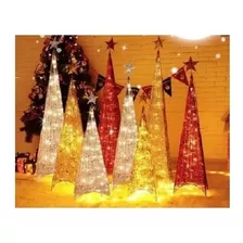 Árbol Navidad Pirámide Armable Con Luces Led Pascua 210cm