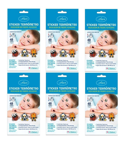 Pack X6 Sticker Termometro Kids