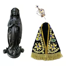 Nossa Senhora Aparecida 15cm Manto C/ Coroa Folheada Dourada