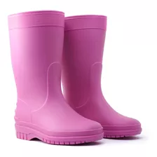 Bota Galocha Juvenil Teen Leve Color Impermeavel Rosa