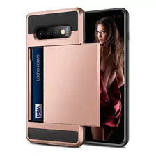 Funda Para Samsung Galaxy S10 Plus - Oro/rosa Con Tarjetero