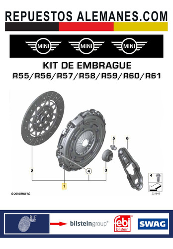Kit Embrague Mini Cooper R55 R56 R57 R58 R59 R60 R61 N12 N16 Foto 3