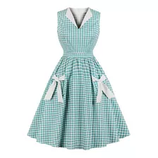 Vestido De Cuadros Mujer Moda Retro Kawaii Estilo Coreano