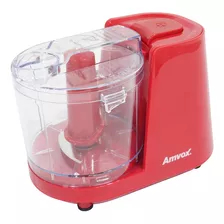 Mini Processador Alimentos Elétrico 350ml Vermelho 2 Lâminas 110v