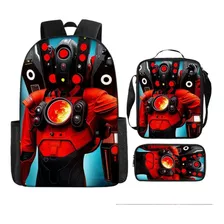 Set Mochila Escolar Mas Lonchera Y Estuche Titan Speakerman