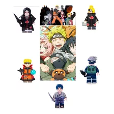 Coleção 5 Mini Bonecos Naruto Compatível.