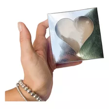 Cajitas Colgantes Visor Corazón-plateadas(8,5*8,5*2)x 60 U. 
