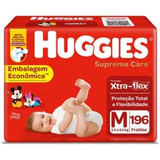 Fraldas Huggies Supreme Care M 196 U Tamanho M