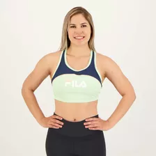 Top Fila Letter Fit Feminino Marinho E Verde