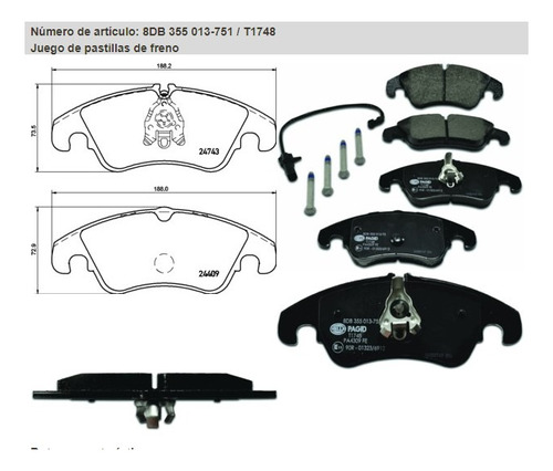 Balatas Delanteras Para Audi A4, A5 04-16 Ferodo C/sensor  Foto 3