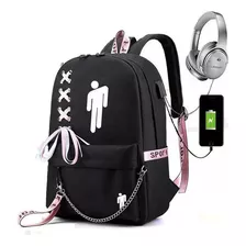 Mochila Billie Eilish Fashion Mochila Escolar Blohsh Con Usb