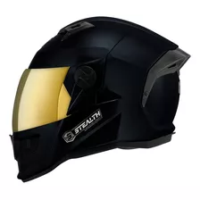 Capacete Fechado Protork Stealth Solid Viseira Dourada