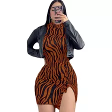 Vestido Para Dama Animal Print Con Chaqueta