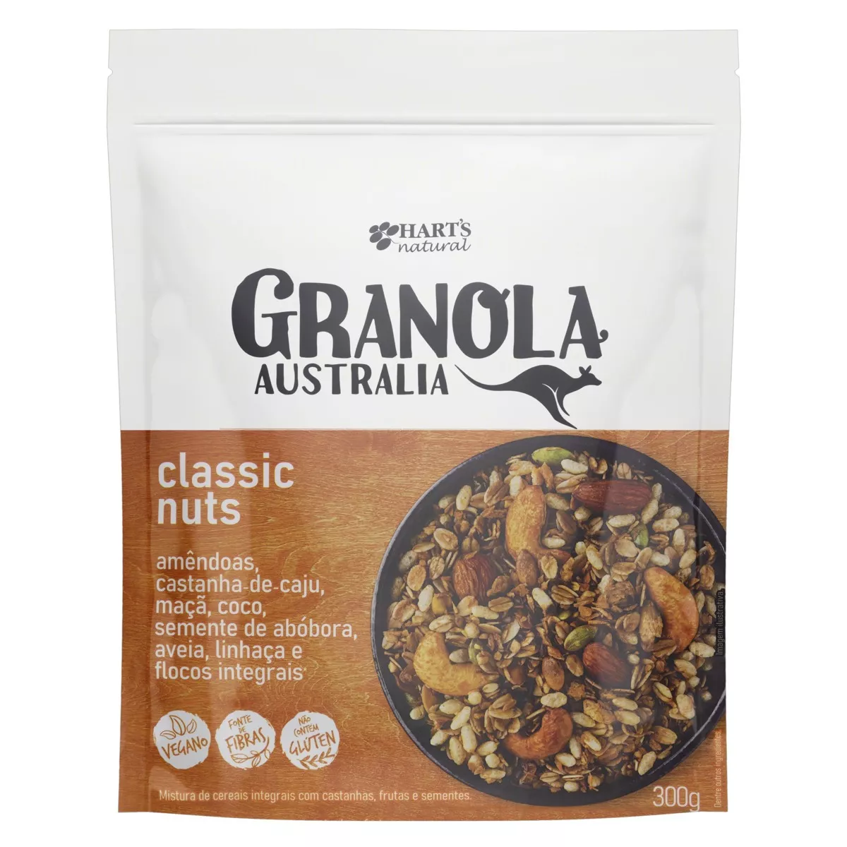 Granola Hart's Natural Austrália Classic Nuts Em Pouch 300 G