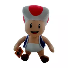 Pelúcia Turma Mario Bros Toad Vermelho (30cm) 