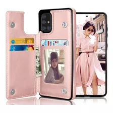 Funda Para Samsung Galaxy A51 5g, Rosa/billetera/cuero