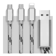 Cabo Usb Para Carregar Celulares Triplo