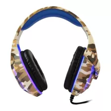 Headset Gamer Tecdrive Px-5- Deserto Led Pc Vídeo Game Cor Azul Camuflado