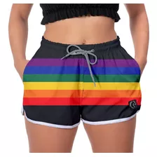 Short Feminino Praia W2 Arco-íris Multicolorido Academia