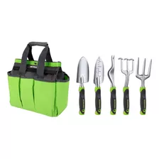 Juego Herramientas Jardin 5 Piezas Bolso Verde