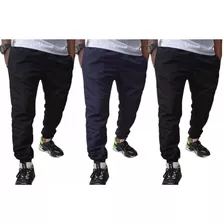 Kit 3 Calças De Tactel Modelo Jogger Muito Leve Academia Top