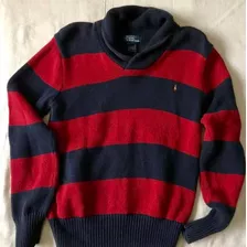 Sweater Polo De Hilo Con Cuello Talle M Usado