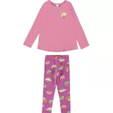 Conjunto Longo Inverno Menina Malwee Pink Estampa Cogumelo