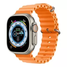 Smartwatch W68 Plus Ultra Cor Da Pulseira Laranja Cor Da Caixa Branco