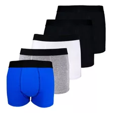 Kit C/ 5 Cuecas Boxer Box Masculina Cotton Algodão Premium