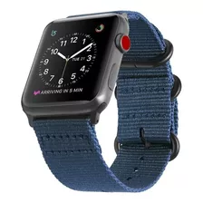 Correa Nylon Fintie Compatible Con Apple Watch 42mm Navy