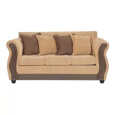 Sofa 3 Cuerpos Essenza Modelo David Tela Dorado
