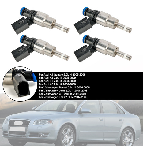 Inyector De 4 Unidades Para Audi A3 4 6 Vw Golf Passat 2.0 T Foto 4