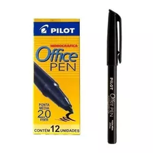 Caneta Hidrográfica Office Pen 2.0 Pilot C/12 Cor Preto