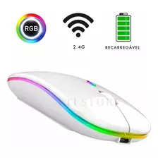 Mouse Sem Fio Recarregável Wireless 2.4g Led Rgb Ergonômico