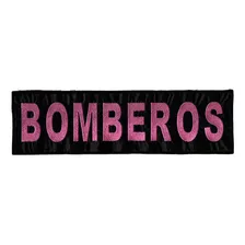 Parche Bordado Bomberos Rosa Chico 11cm X 3cm