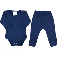 Conjunto Body Bebê+ Mijão Vira Pé 100% Algodão Menino Menina